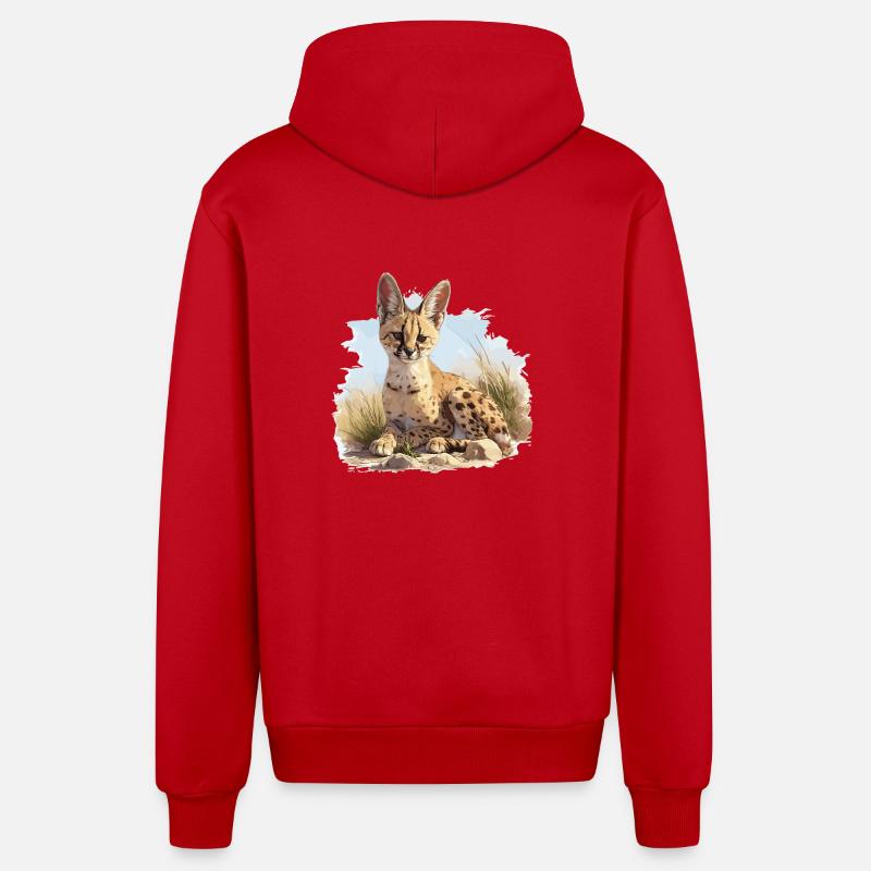 Servale Serval - Veste à capuche bio décontractée fabriquée en UE - rouge