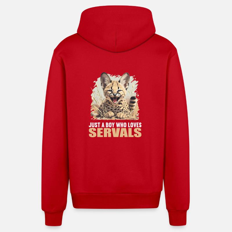 Servale Serval - Veste à capuche bio décontractée fabriquée en UE - rouge