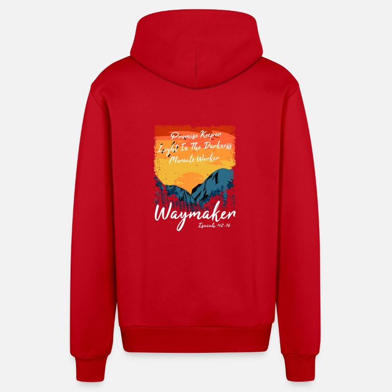 Wegweiser, Versprechenshüter, Wundertäter - Organic Relaxed Kapuzenjacke Made in EU - Rot