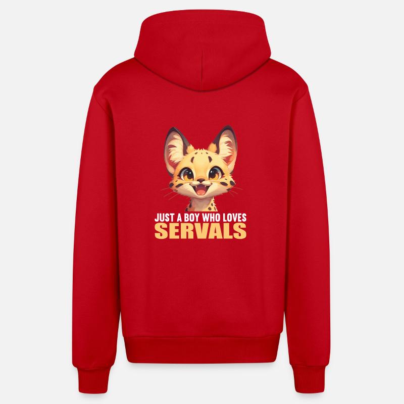 Servale Serval - Veste à capuche bio décontractée fabriquée en UE - rouge