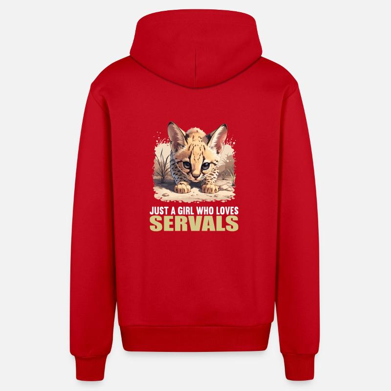 Servale Serval - Veste à capuche bio décontractée fabriquée en UE - rouge
