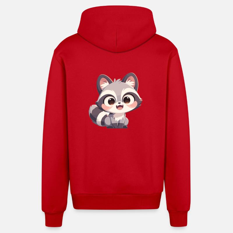 Ratons laveurs Raton laveur - Veste à capuche bio décontractée fabriquée en UE - rouge