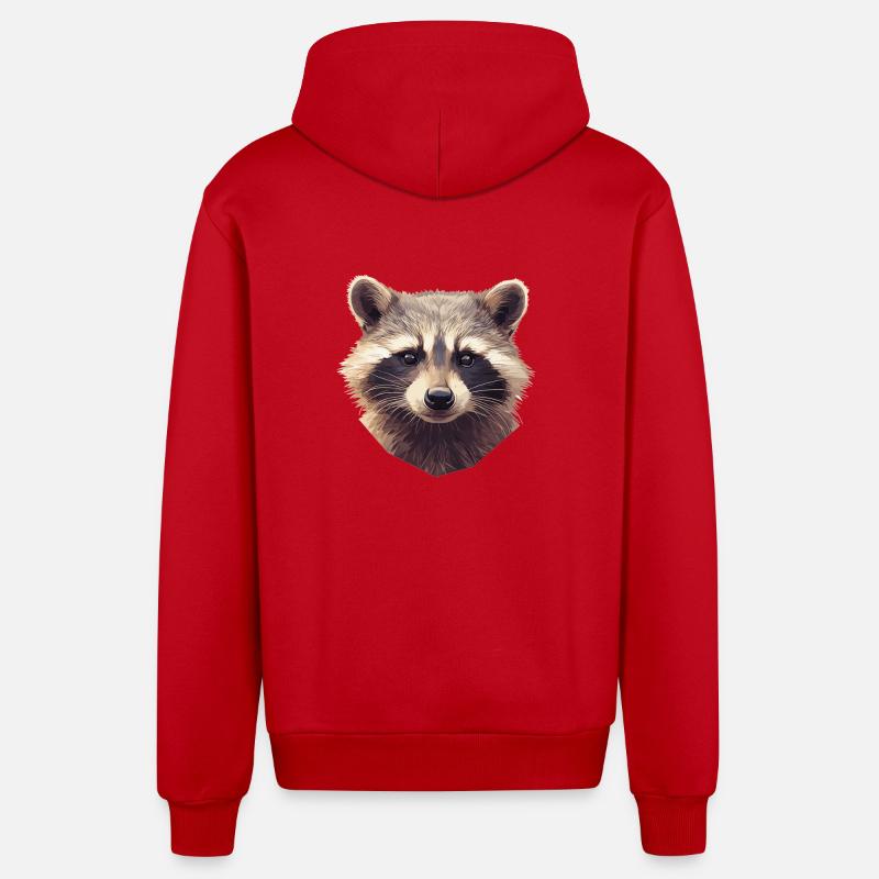 Ratons laveurs Raton laveur - Veste à capuche bio décontractée fabriquée en UE - rouge