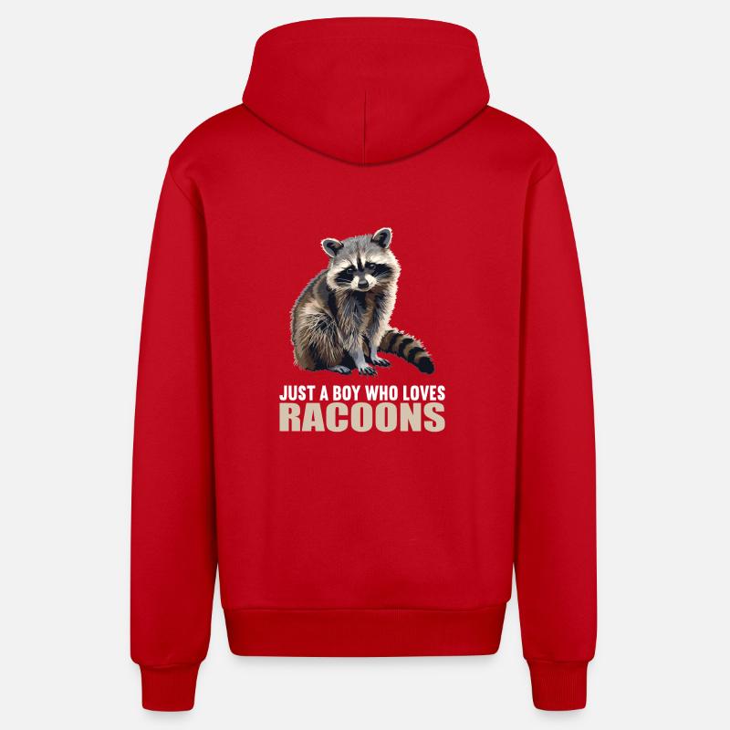 Ratons laveurs Raton laveur - Veste à capuche bio décontractée fabriquée en UE - rouge