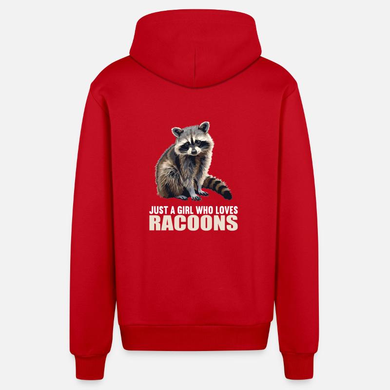 Ratons laveurs Raton laveur - Veste à capuche bio décontractée fabriquée en UE - rouge