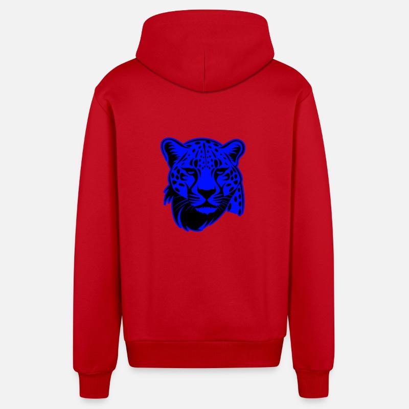 Portrait d’animal guépard - Veste à capuche bio décontractée fabriquée en UE - rouge