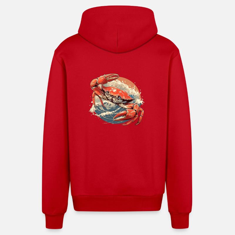 Crabe Crabe - Veste à capuche bio décontractée fabriquée en UE - rouge