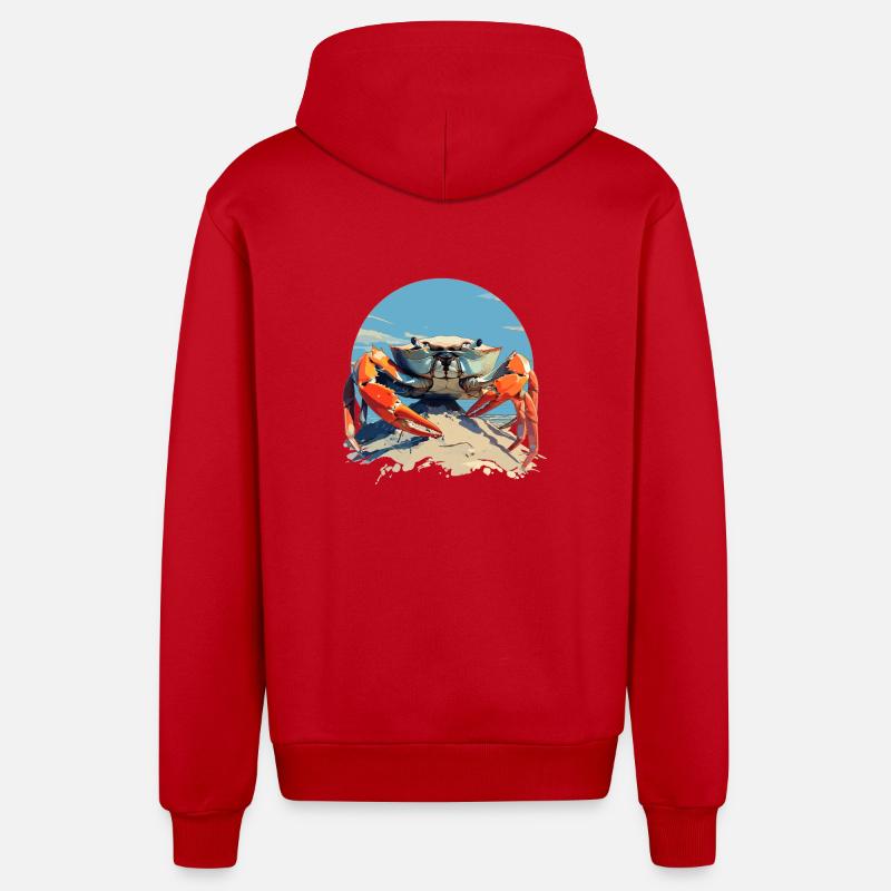 Crabe Crabe - Veste à capuche bio décontractée fabriquée en UE - rouge