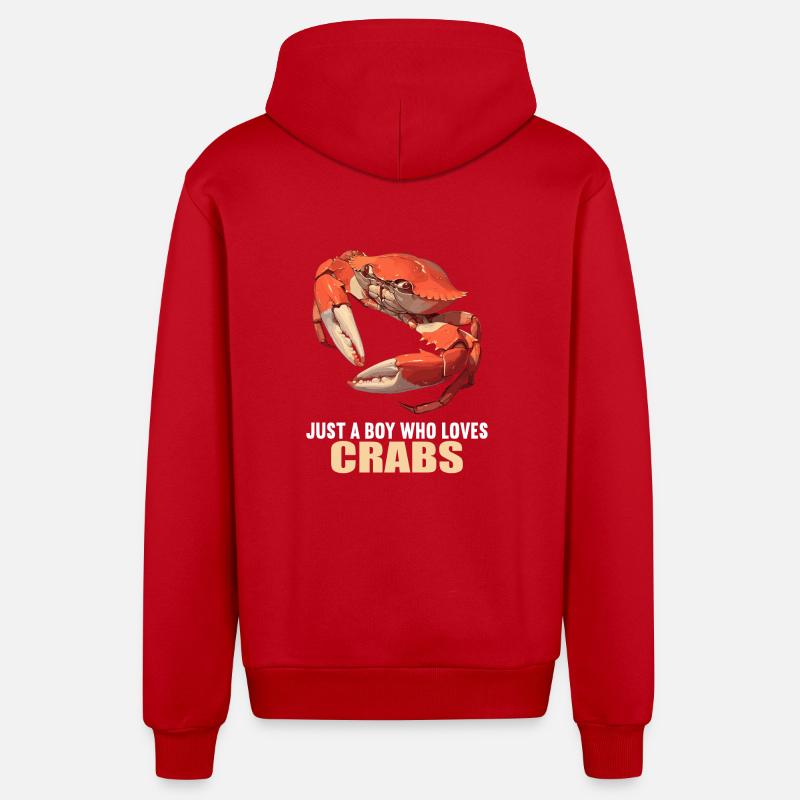Crabe Crabe - Veste à capuche bio décontractée fabriquée en UE - rouge