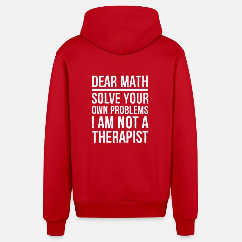 dear math funny - Organic Relaxed Hooded Jacket Made in EU - red