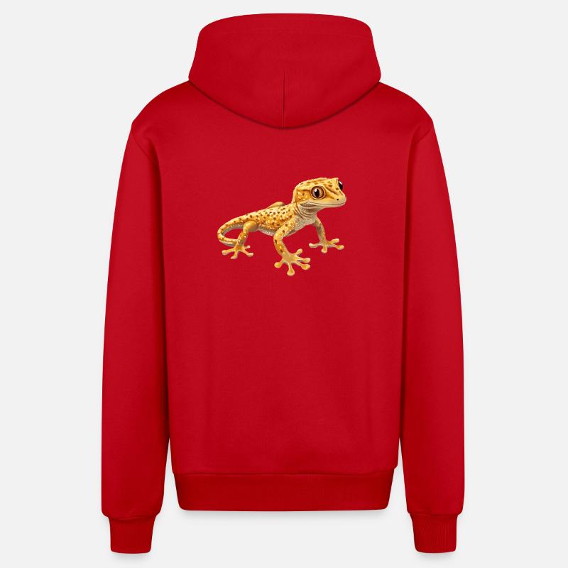 Geckos Geckos - Veste à capuche bio décontractée fabriquée en UE - rouge