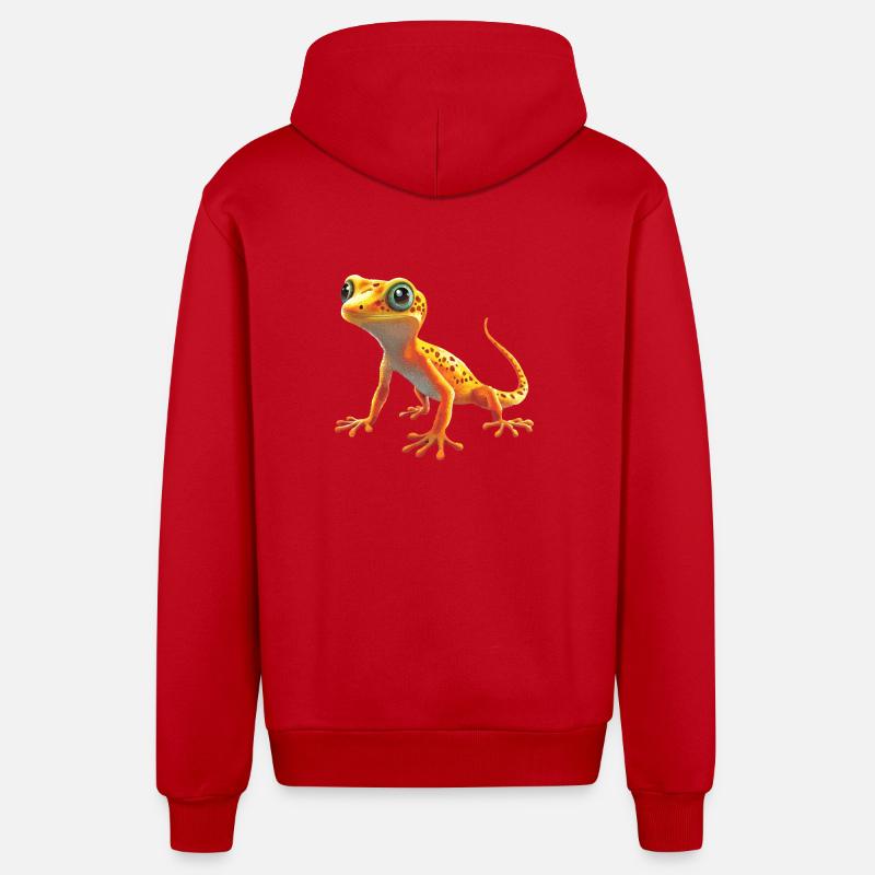 Geckos Geckos - Veste à capuche bio décontractée fabriquée en UE - rouge