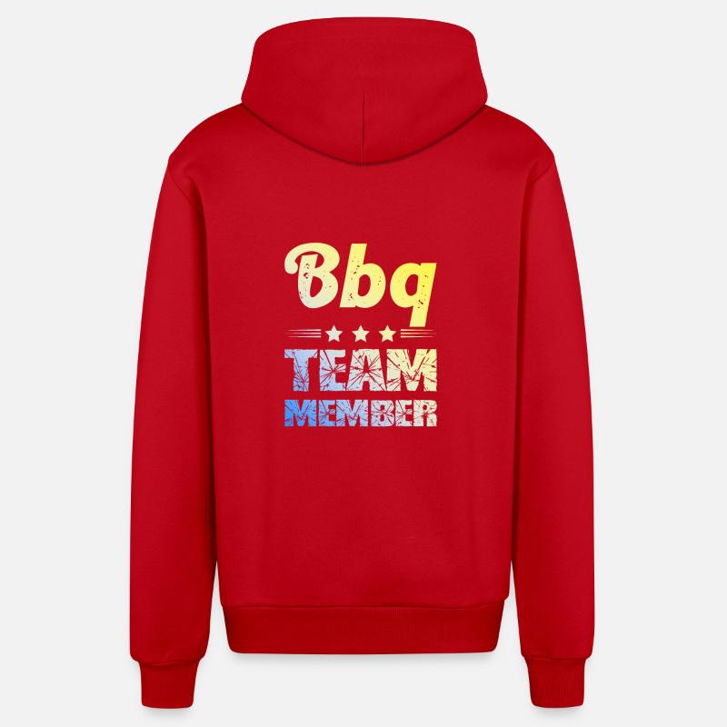 Équipe de barbecue - Veste à capuche bio décontractée fabriquée en UE - rouge