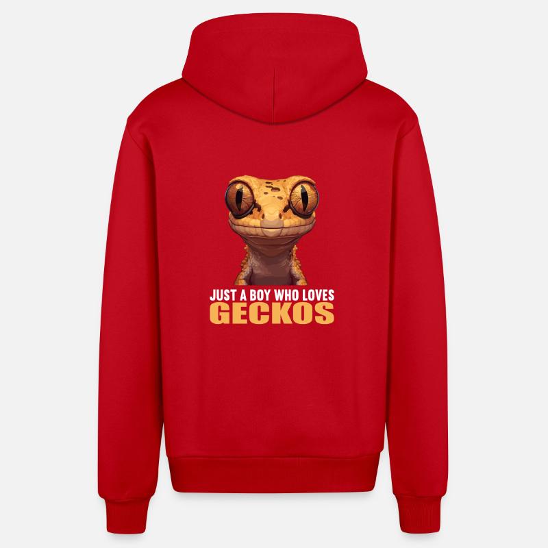 Geckos Geckos - Veste à capuche bio décontractée fabriquée en UE - rouge