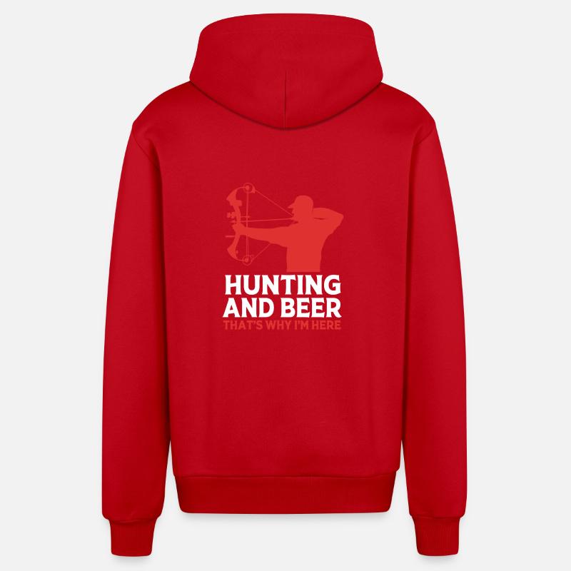 Chasse au chasseur - Veste à capuche bio décontractée fabriquée en UE - rouge