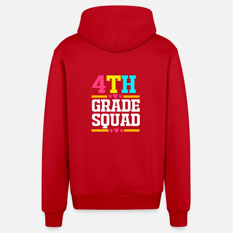 4e année - Veste à capuche bio décontractée fabriquée en UE - rouge