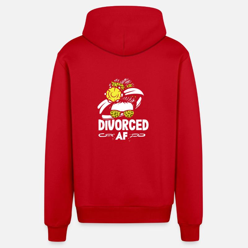 Divorced Bold Statement Scheidung - Organic Relaxed Kapuzenjacke Made in EU - Rot