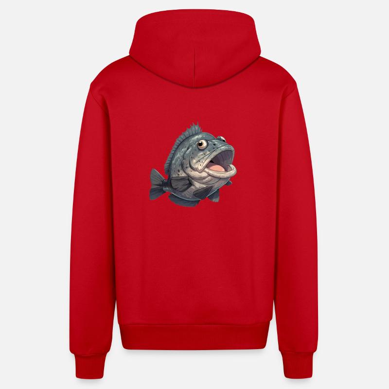 Mérou Mérou - Veste à capuche bio décontractée fabriquée en UE - rouge