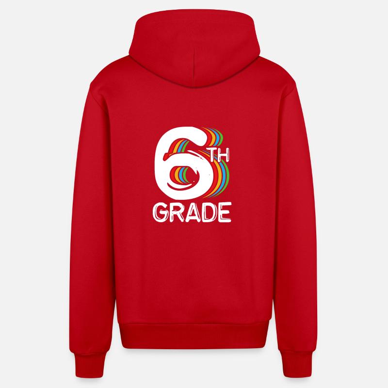 6ème - Veste à capuche bio décontractée fabriquée en UE - rouge