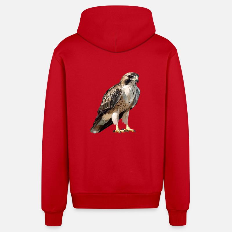 Faucon Faucon - Veste à capuche bio décontractée fabriquée en UE - rouge