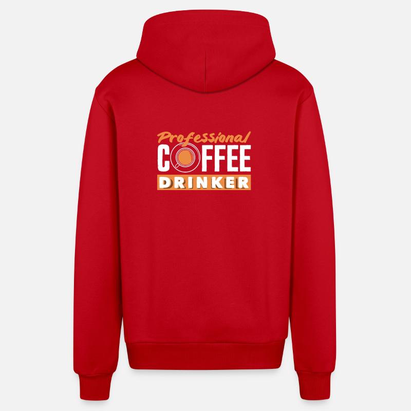 Amateur de café professionnel - Veste à capuche bio décontractée fabriquée en UE - rouge