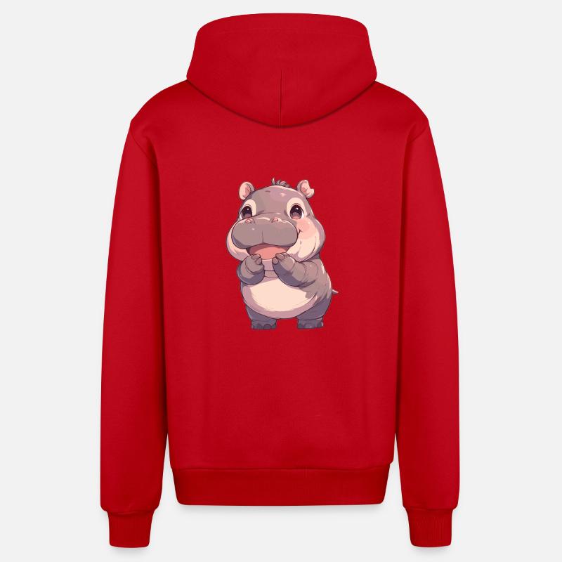 Hippopotame Hippopotame - Veste à capuche bio décontractée fabriquée en UE - rouge