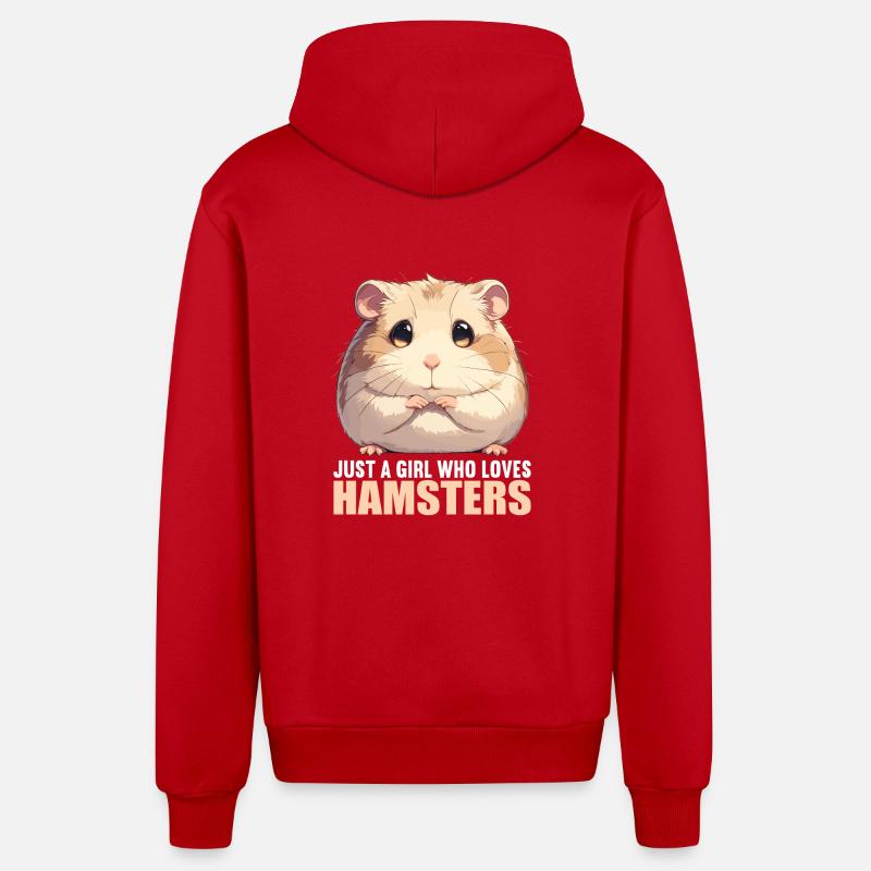 Hamster - Veste à capuche bio décontractée fabriquée en UE - rouge