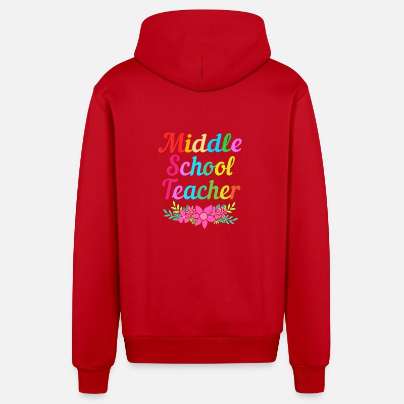 Lehrer der Mittelstufe - Organic Relaxed Kapuzenjacke Made in EU - Rot