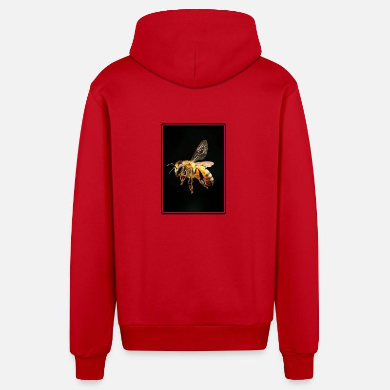 Abeilles Abeille - Veste à capuche bio décontractée fabriquée en UE - rouge
