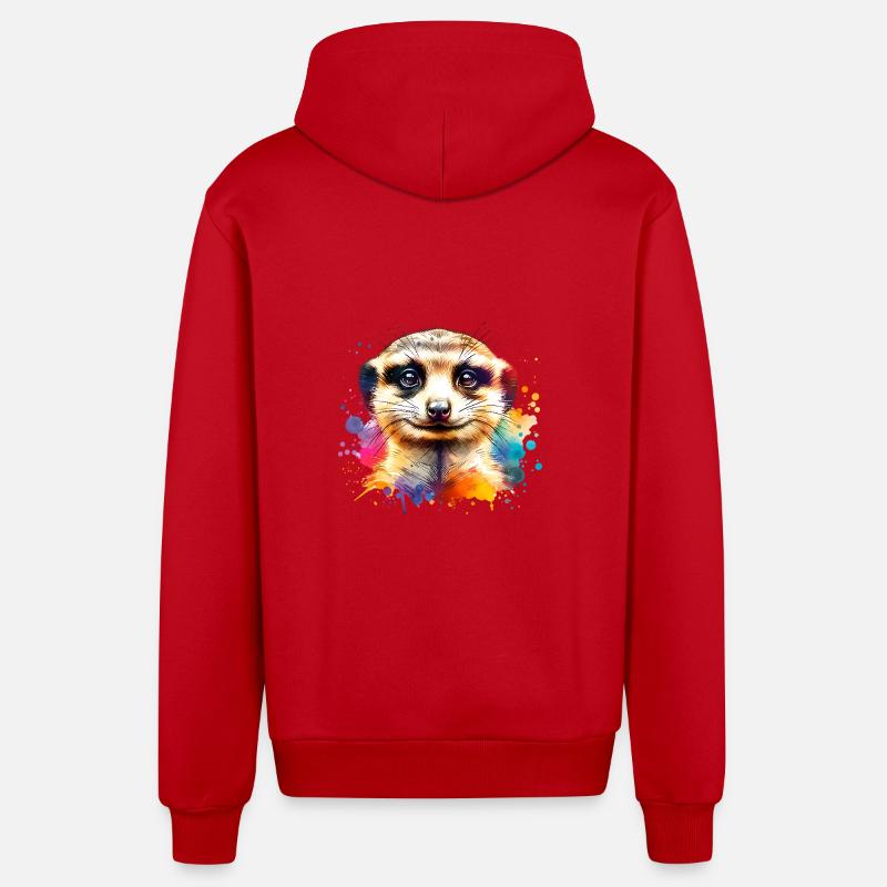 Erdmännchen - Organic Relaxed Kapuzenjacke Made in EU - Rot