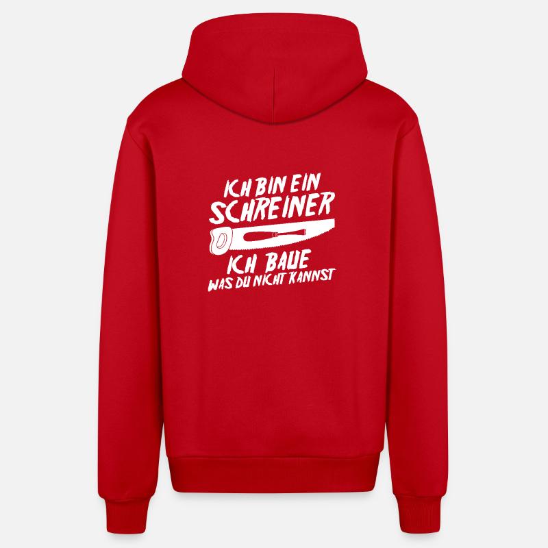 Carpenter, Carpenter, Carpenter - Organic Relaxed Hooded Jacket Made in EU - red