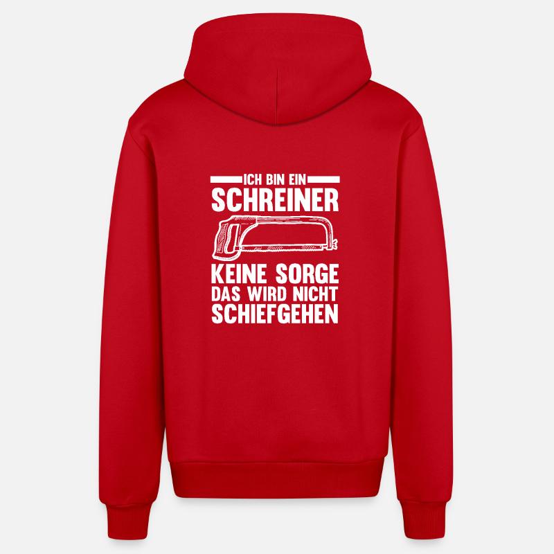 Carpenter, Carpenter, Carpenter - Organic Relaxed Hooded Jacket Made in EU - red