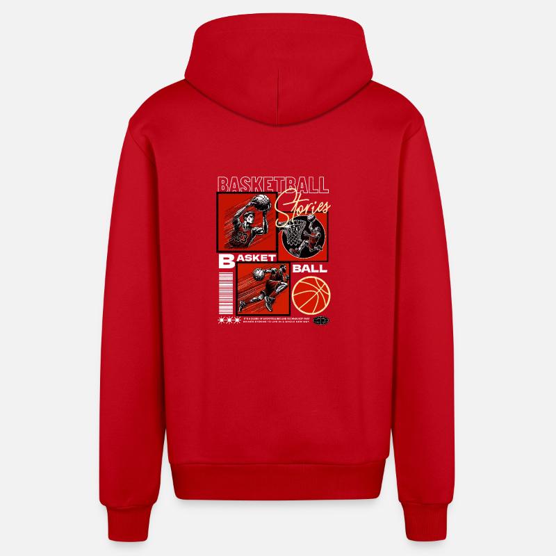 Basket-ball Joueurs de basket-ball - Veste à capuche bio décontractée fabriquée en UE - rouge