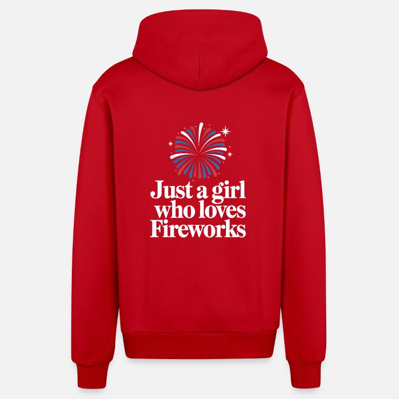 Pyrotechnie Feux d’artifice Pyrotechnie - Veste à capuche bio décontractée fabriquée en UE - rouge
