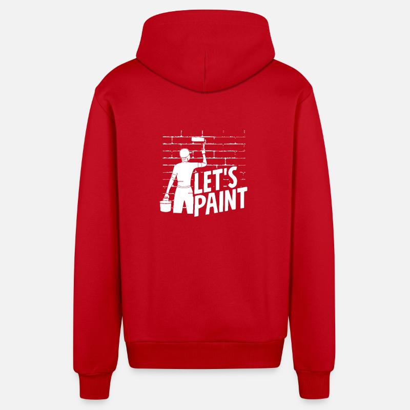 Let's Paint, Painter Enthusiast - Organic Relaxed Hooded Jacket Made in EU - red