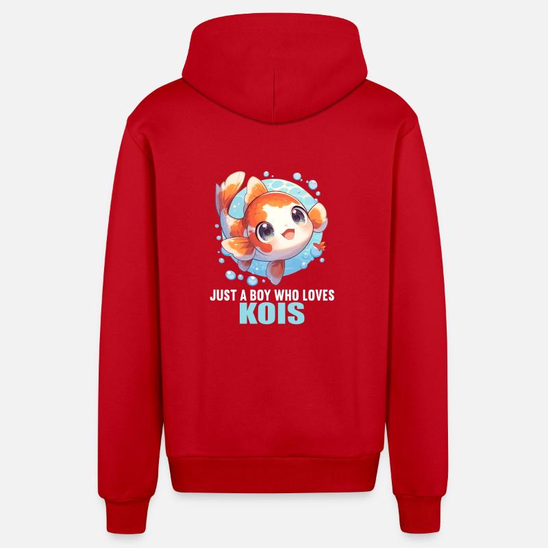 Koi Koi Carpe - Veste à capuche bio décontractée fabriquée en UE - rouge