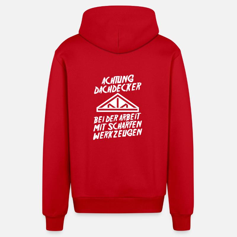 Dachdeckermeister Dachdecker - Organic Relaxed Kapuzenjacke Made in EU - Rot