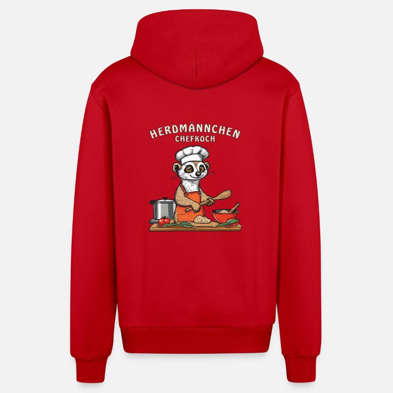 HERDMAN CHEF - Veste à capuche bio décontractée fabriquée en UE - rouge