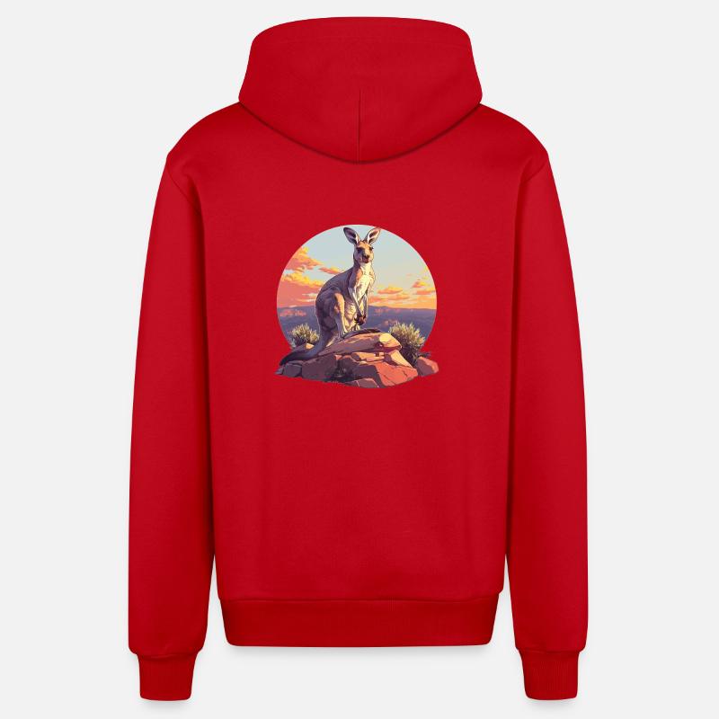 Kangourous Kangourou - Veste à capuche bio décontractée fabriquée en UE - rouge