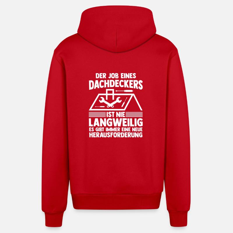 Dachdeckermeister Dachdecker - Organic Relaxed Kapuzenjacke Made in EU - Rot