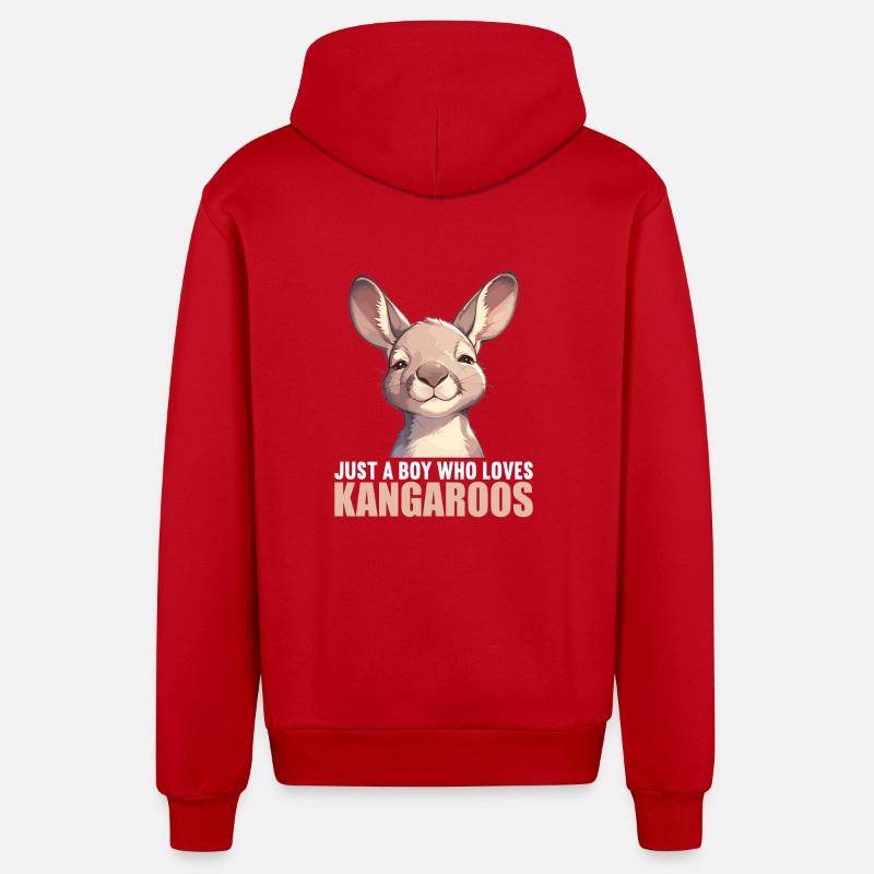 Kangourous Kangourou - Veste à capuche bio décontractée fabriquée en UE - rouge