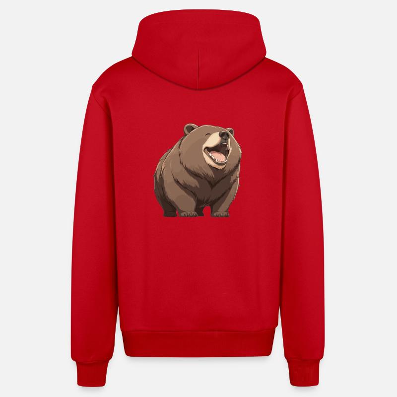 Ours Kodiak Ours Kodiak - Veste à capuche bio décontractée fabriquée en UE - rouge