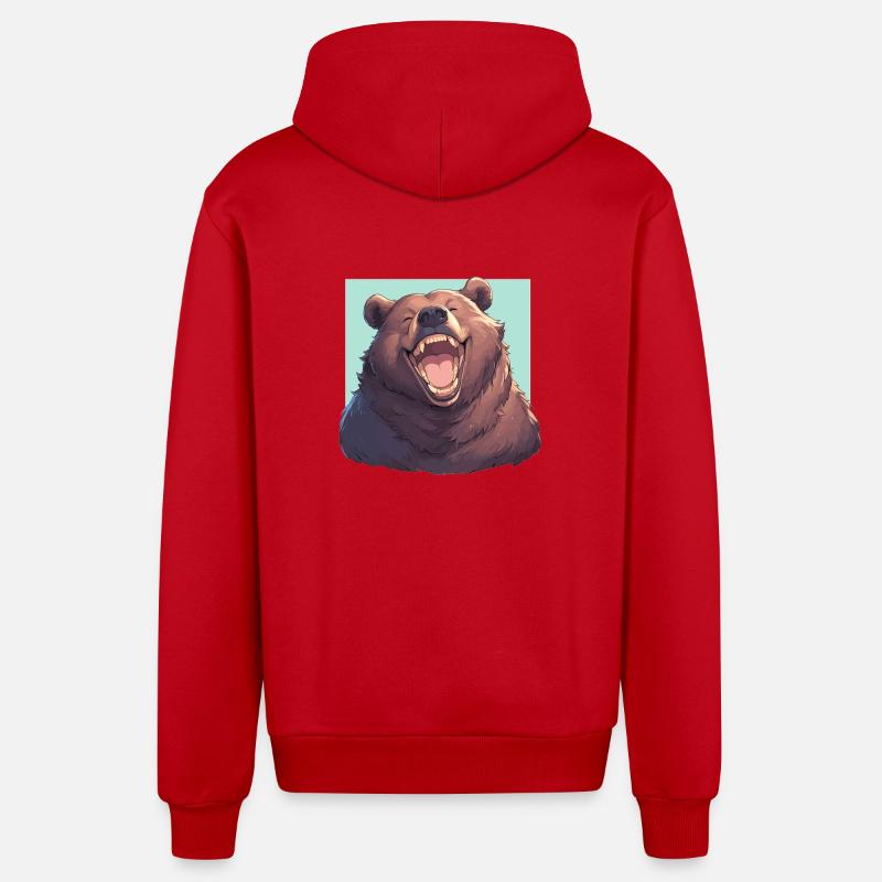 Ours Kodiak Ours Kodiak - Veste à capuche bio décontractée fabriquée en UE - rouge