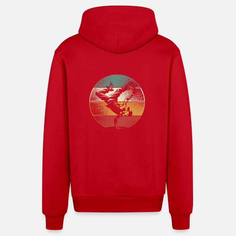 Breakdance - Veste à capuche bio décontractée fabriquée en UE - rouge