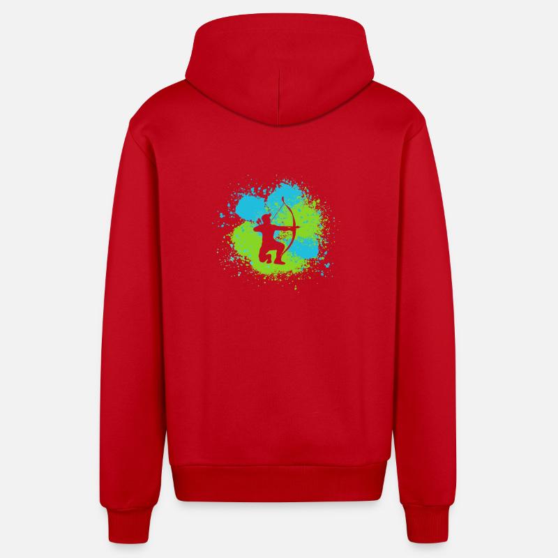 Bogenschütze Bogenschießen - Organic Relaxed Kapuzenjacke Made in EU - Rot