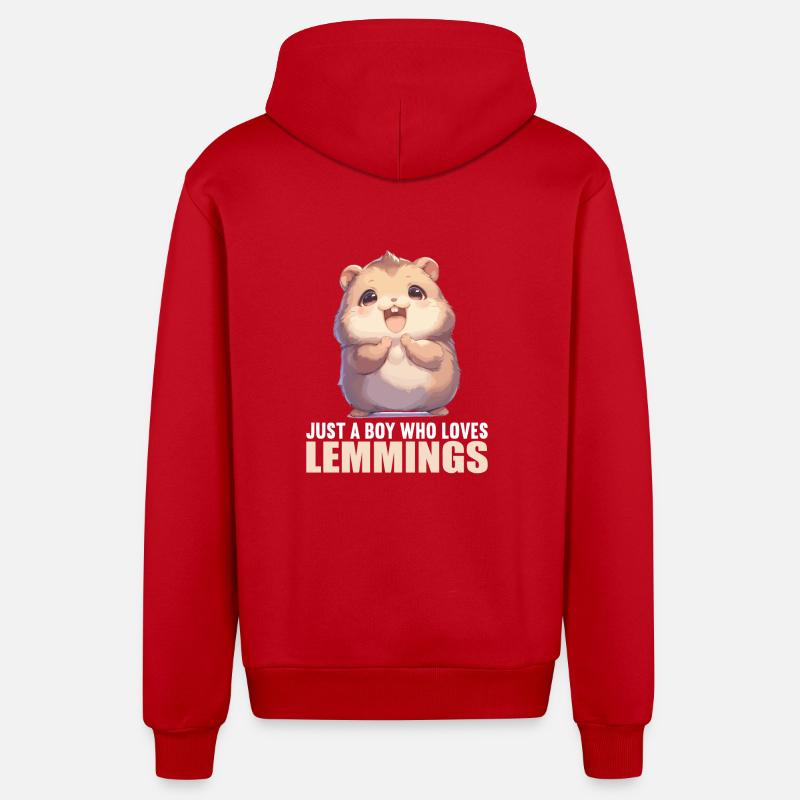 Lemmings Lemming - Veste à capuche bio décontractée fabriquée en UE - rouge