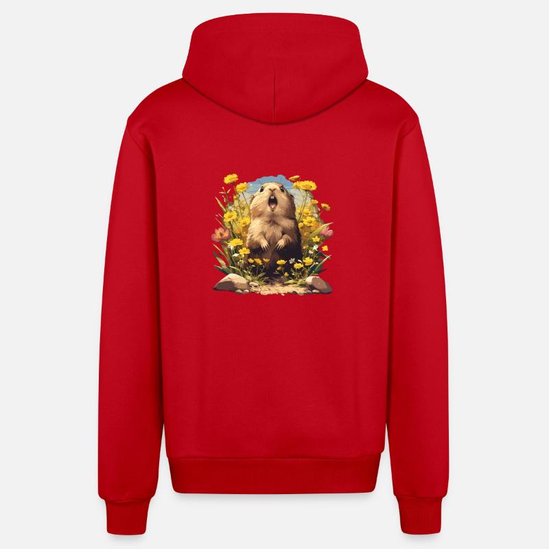Lemmings Lemming - Veste à capuche bio décontractée fabriquée en UE - rouge