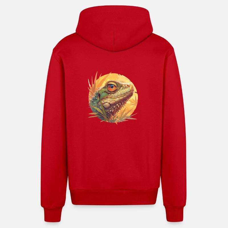 Eidechsen Eidechse - Organic Relaxed Kapuzenjacke Made in EU - Rot