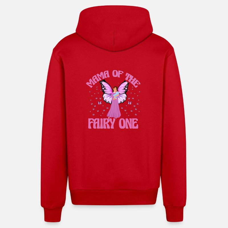Mama der Fee Eins - Organic Relaxed Kapuzenjacke Made in EU - Rot
