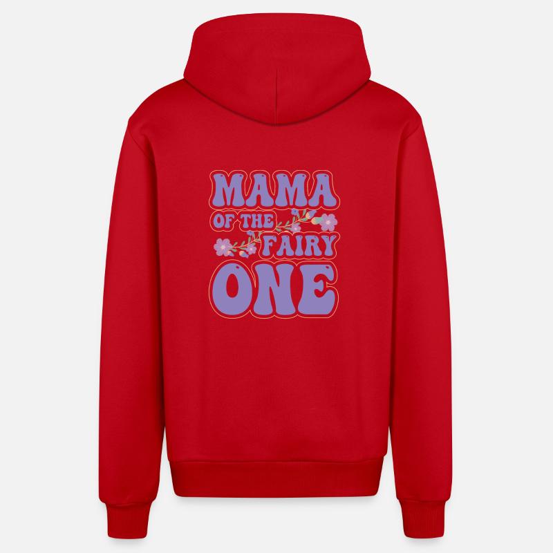 Mama der Fee Eins - Organic Relaxed Kapuzenjacke Made in EU - Rot